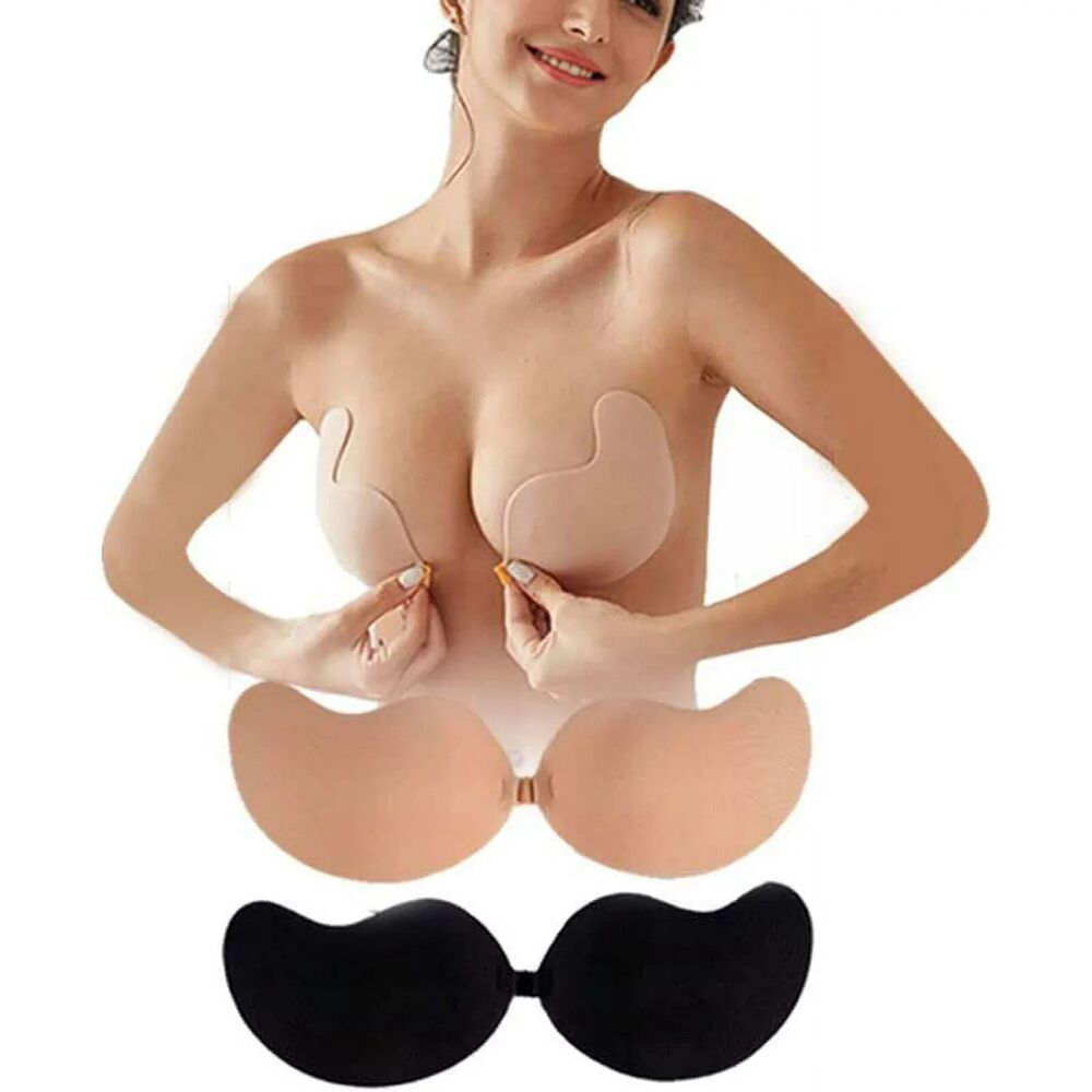 2 Pack Sticky Bra Push Up B Cup Strapless Adhesive Invisible Bra Formal Event